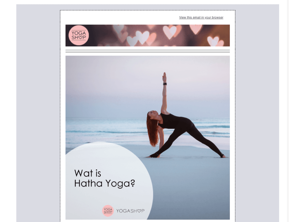 Yoga shop email marketing