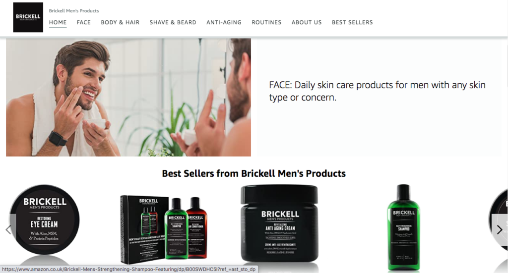Brickell Amazon enhanced brand content