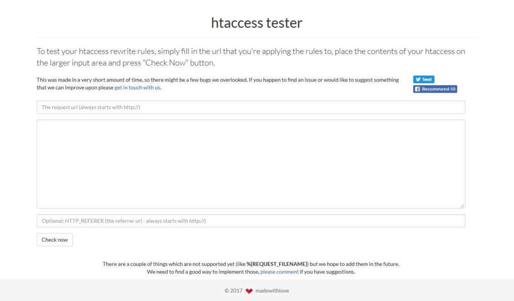 htaccess tester screenshot