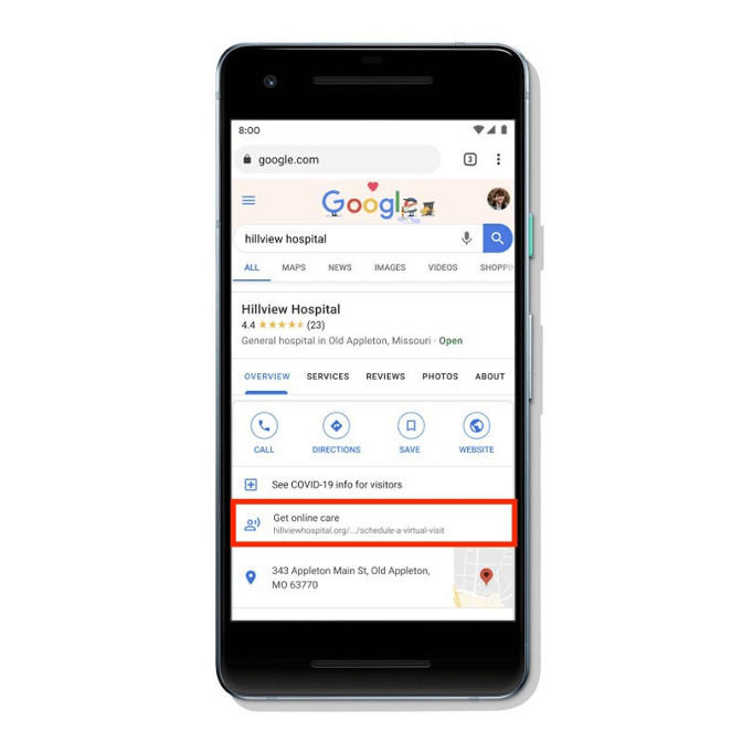 Google's new feature to book a virtual appointment 