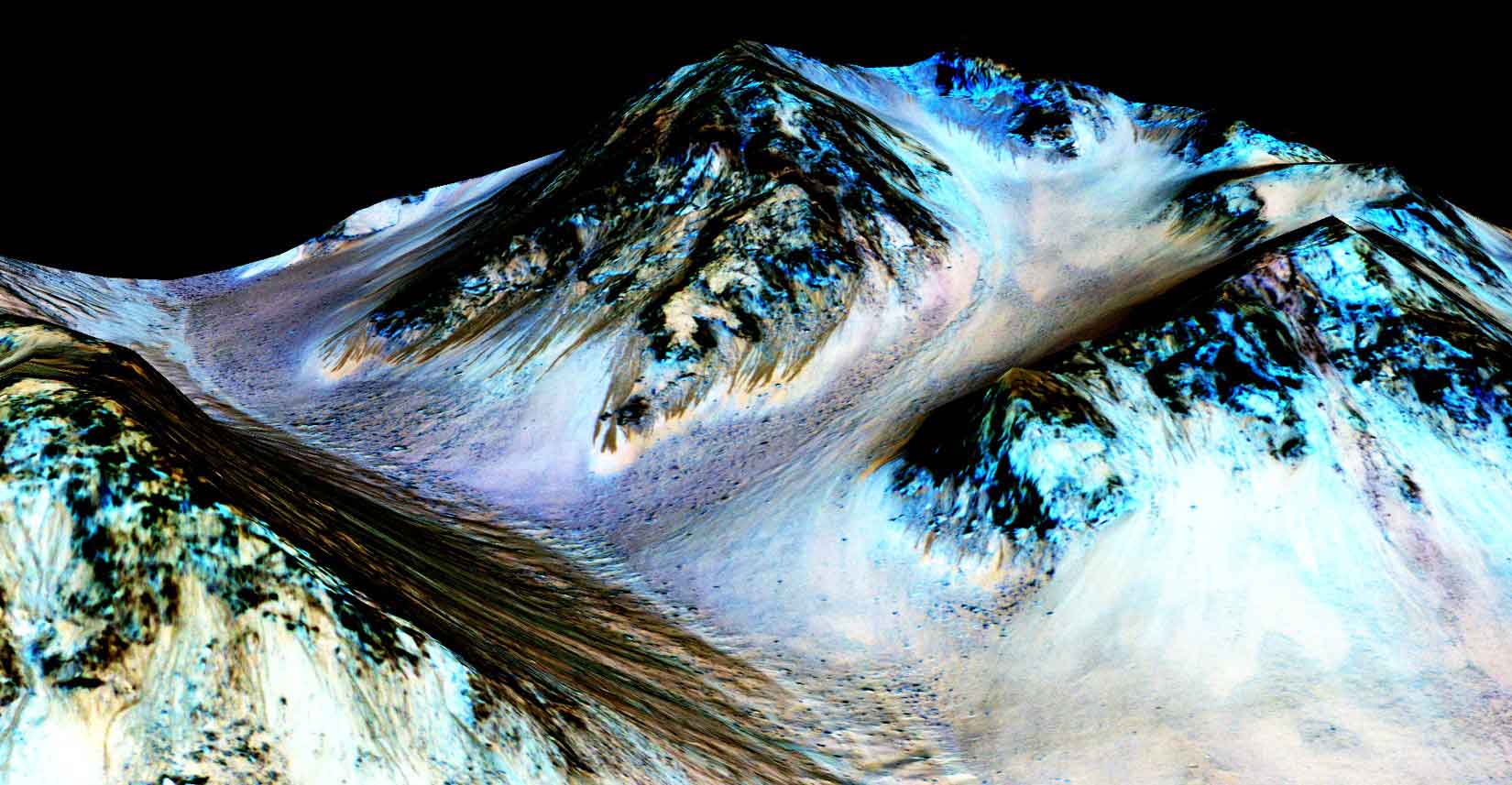 NASA image of water on mars