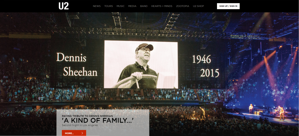 U2 2015 website design