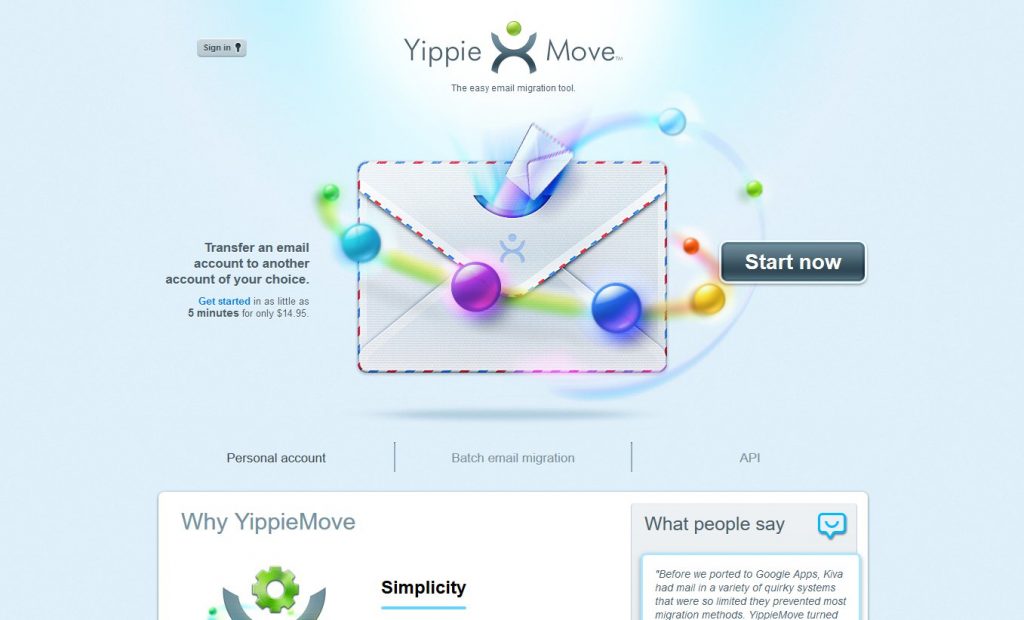 Yippie Move Website Screenshot