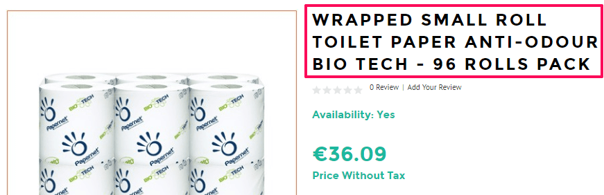 Optimised product title for toilet paper