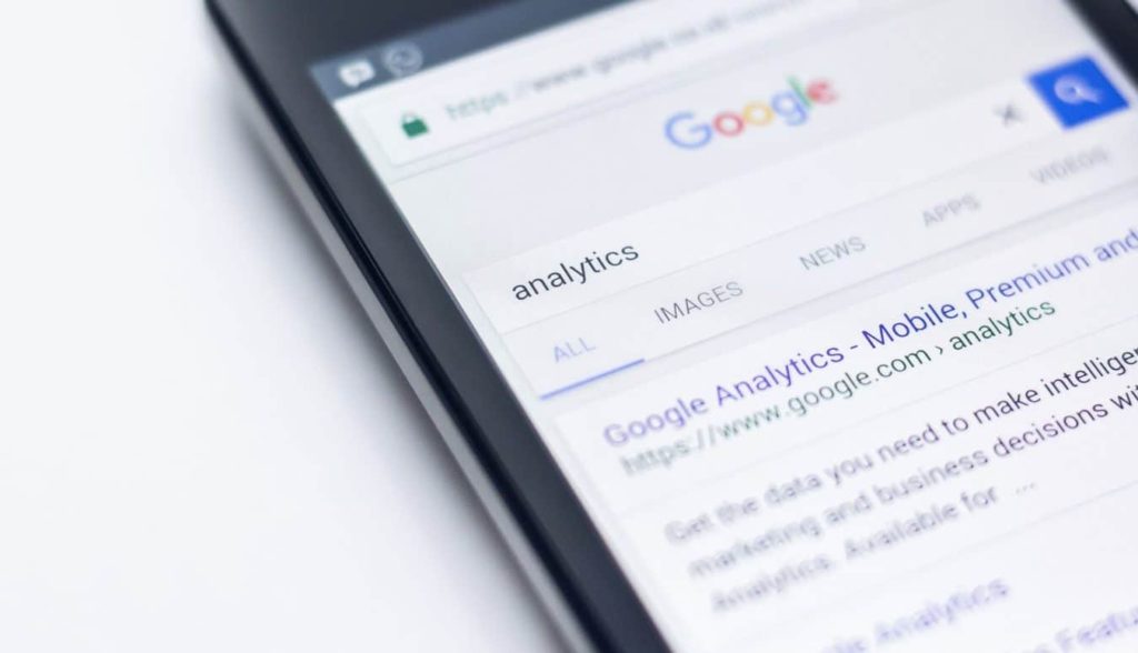 Google search on mobile for analytics