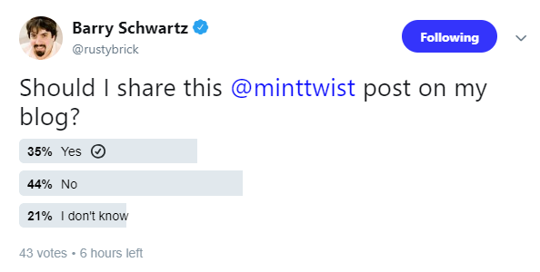 Barry Schwartz Poll results