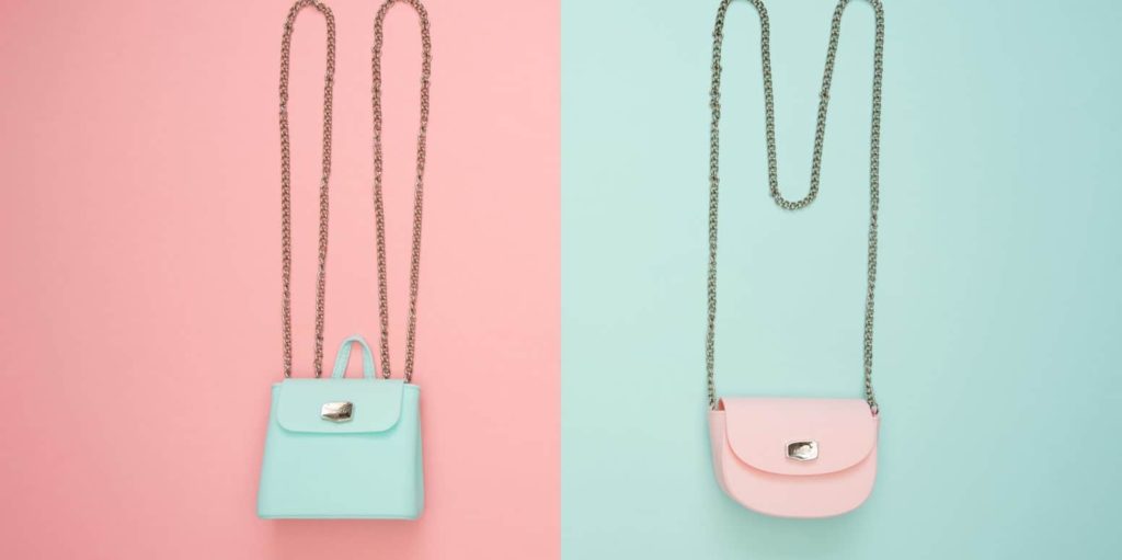 Blue and pinks bags