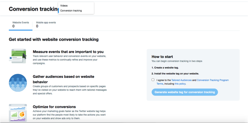 conversion tracking in Twitter Analytics