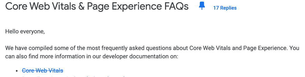 core web vitals & page experience FAQs