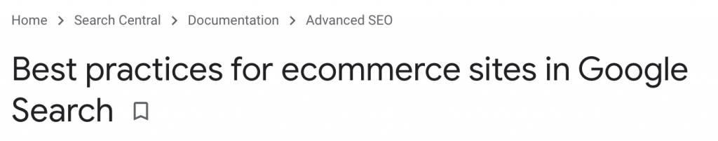 advanced seo best practices for ecommerce sites seo google