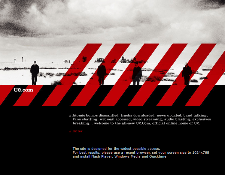 U2 2006 website design