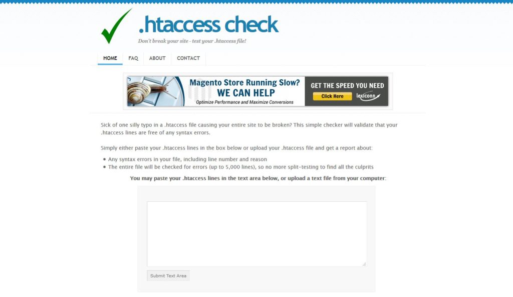 htaccess check website screenshot