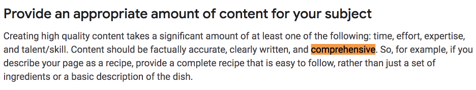 alt="Google SEO Starter Guideline on content comprehensiveness">