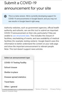 oogle Reveals What COVID-19 Special Announcement Schema Looks Like in S