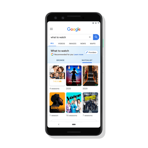 Google Search Adds Feature For Keeping Track of Movies & Shows to W