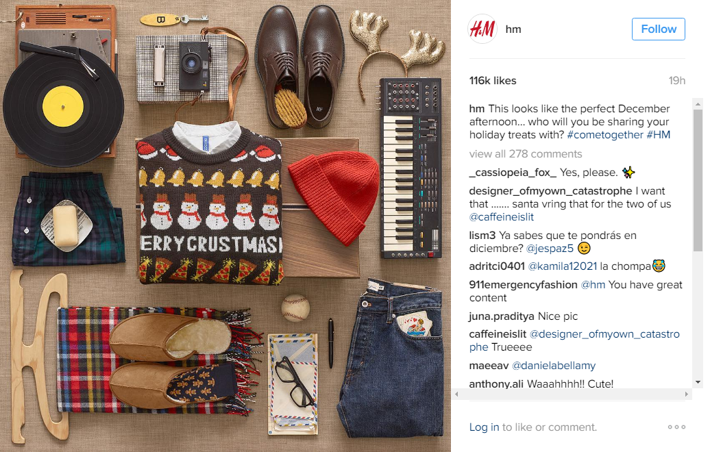 h&m instagram Christmas ad